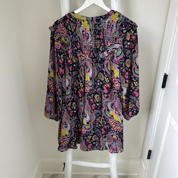 Anthropologie Vibrant Paisley Cover Up Tunic Top Size Medium - Picture 4 of 13